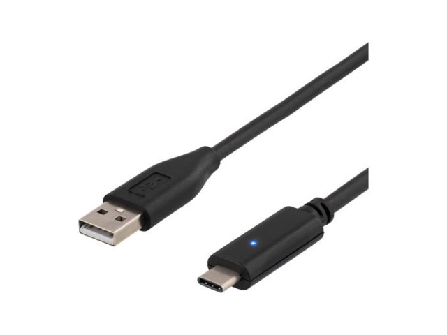 Deltaco USB 2.0 kabel A hane - C hane 2 meter svart