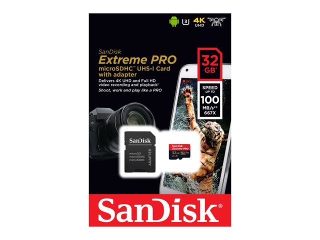 SanDisk Hukommelseskort Secure Digital Micro 32GB SDHC Extreme
