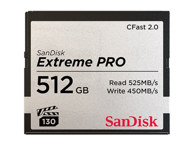 SanDisk Hukommelseskort Extreme Pro CFast 2.0 512GB 525MB/s