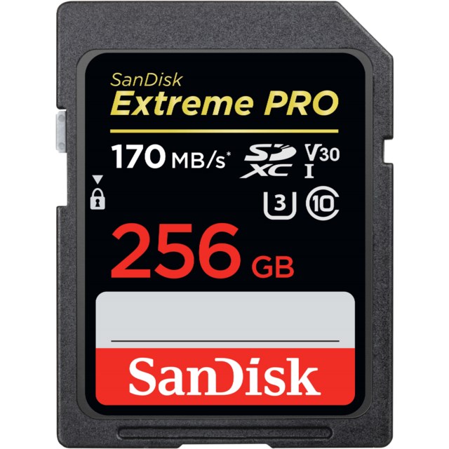 SanDisk Hukommelseskort SDXC Extreme Pro 256GB 170MB/s UHS-I V30 U3 C10
