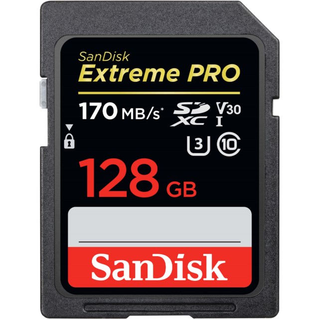 SanDisk Hukommelseskort SDXC Extreme Pro 128GB 170MB/s UHS-I V30 U3 C10