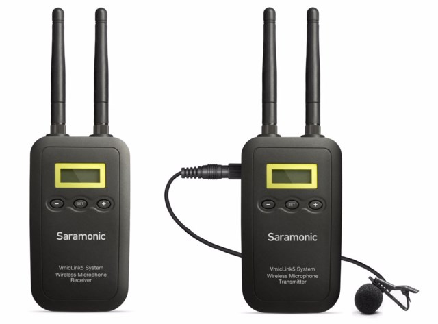 Saramonic VmicLink5 trådlöst ljudkit med 1st mygga +  1st ficksändare + 1st kameramottagare