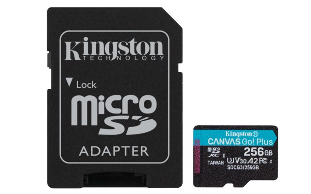 Kingston MicroSDXC Canvas Go! Plus 256GB V30 170/90MB/s SD-Adapter