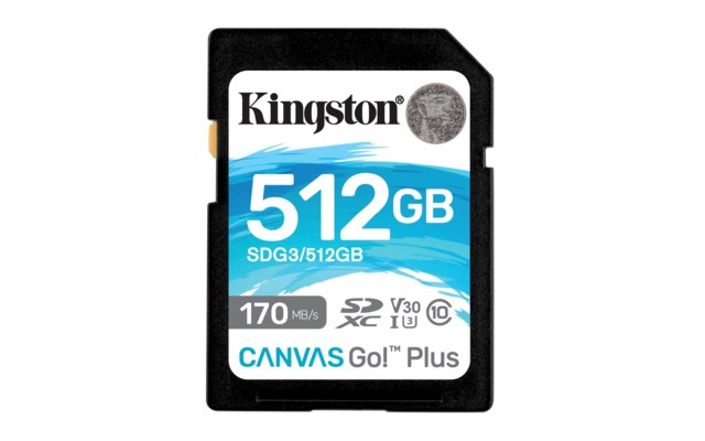 Kingston SDXC Canvas Go! Plus 512GB V30 170/90MB/s